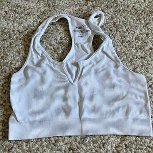 White Ribbed Crop Top